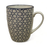 Taza de porcelana color blanco con azul 380ml